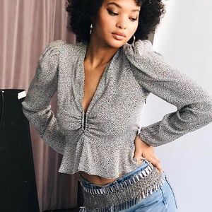 COPY - AFRM Pearl Top in mini leopard, XL